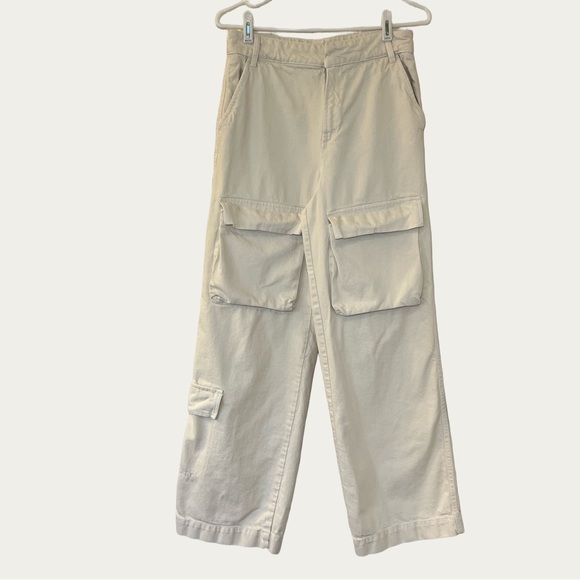 Zara Denim - Zara Women’s‎ Ivory Cargo Pants Pockets 90’s Y2K Women’s Size XS